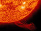 solar prominence erupts into the sun's atmosphere