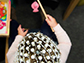 toddler wearing a brain cap