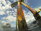 research vessel Tioga waits for divers