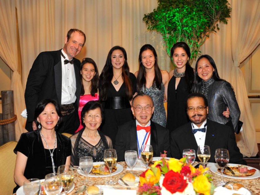 Shu Chien and his family at a gala