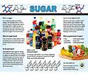 Photo of page headlined sugar with pictures of food items