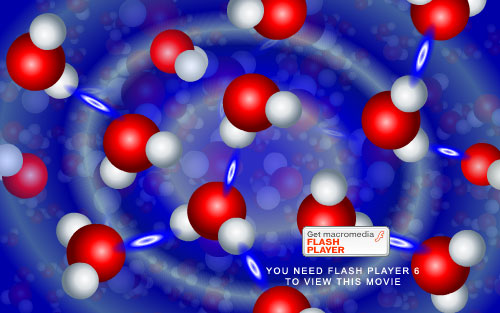 Screenshot image from flash movie of Water Molecules.