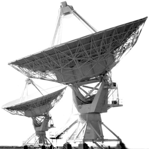 Image of two satellite dishes