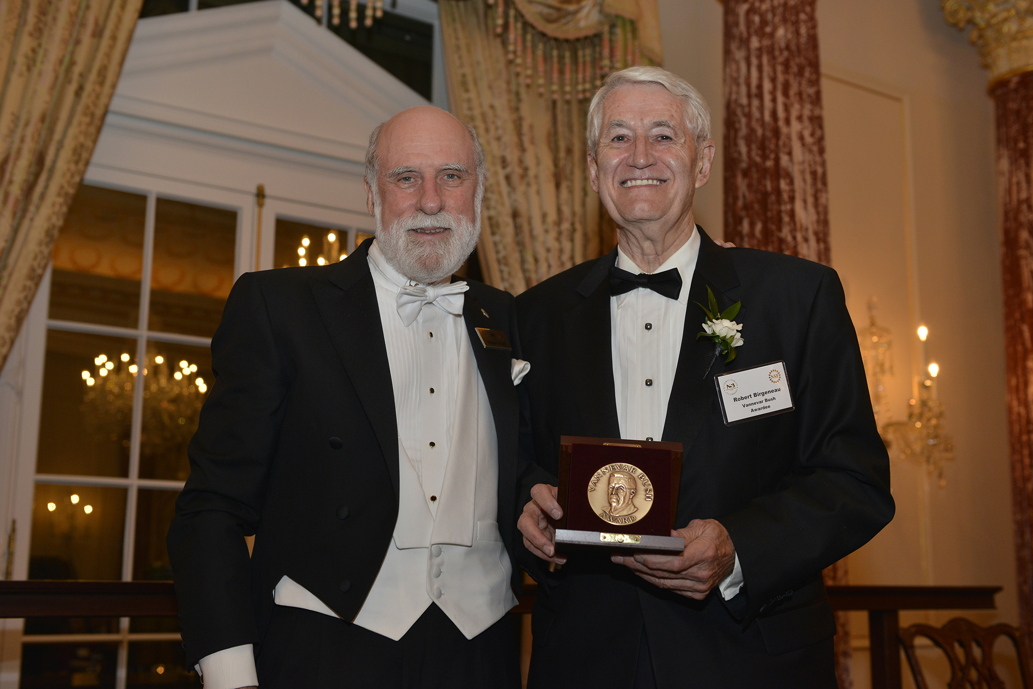 Image of Birgeneau and Cerf with Award Metal