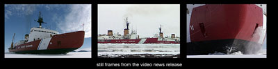 three images from the icebreaker video news release