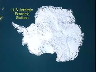Map of Antarctica with text-U.S. Antarctic Research Stations