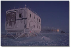 an elevated dorm at NSF's Amundsen-Scott South Pole Station