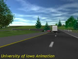 Animation of car and truck on a two-lane road