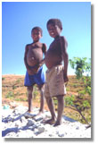 two children from the village of Berivorta; caption is below