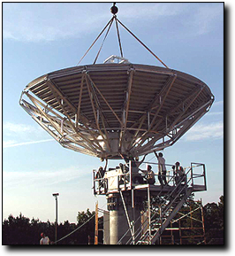 Components of a new satellite earth station; caption is below.
