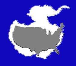 Map comparing U. S. to Antarctica