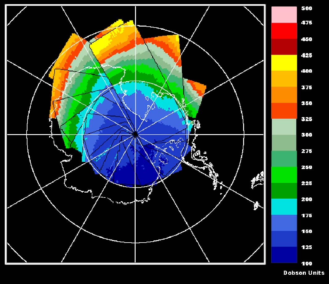Graphic: Total ozone over Antarctica