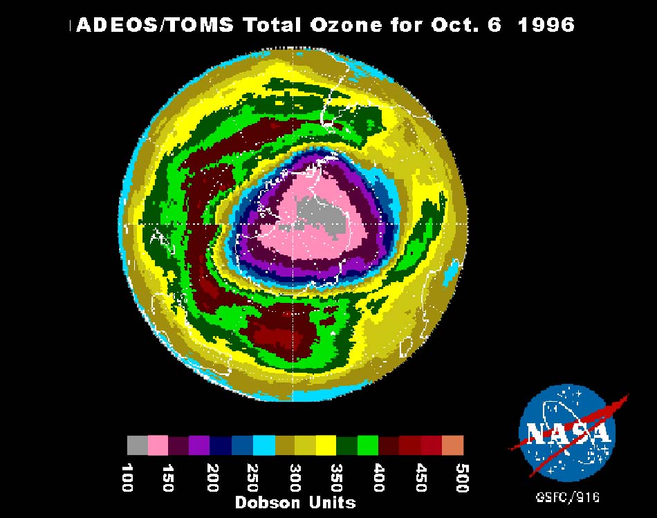 Graphic: Total ozone over southern hemisphere