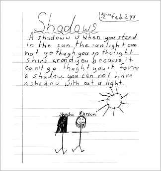 “Shadows,” courtesy Betty Mott’s third-grade classroom, Tamalpais Valley School, Mill Valley, California.